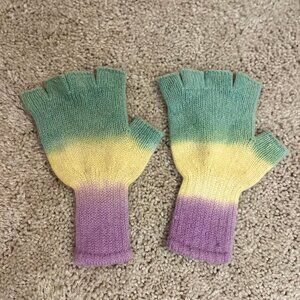 The Elder Statesman Exclusive - Colorblocked Gloves 100% Cashmere